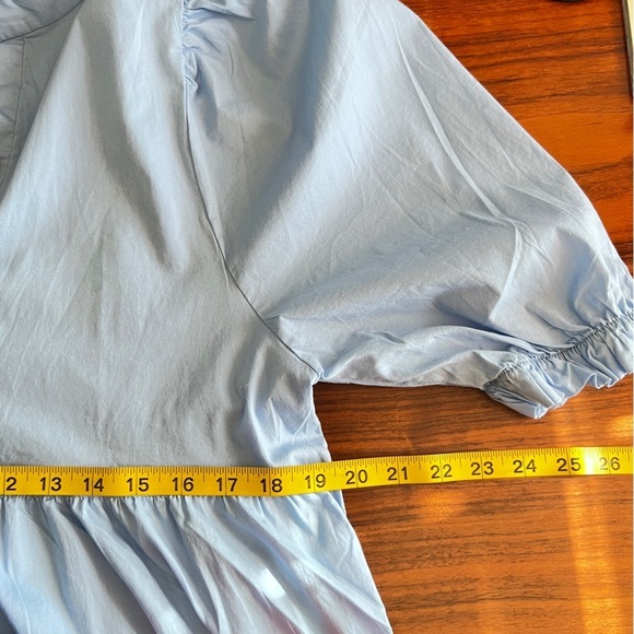 Karlie Blue Tier Puff Sleeve Maxi Dress Sz small - Picture 11 of 12